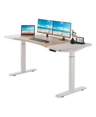 63"x30" Dual Motor Curve Design Height Adjustable Electric Standing Desk Height Stand Up Computer Desk,Sit and Stand Home Office Desk