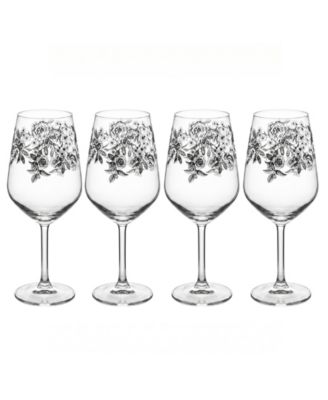 Windsor Rose Wine Glasses, Set of 4