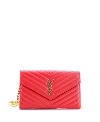 Medium Classic Monogram Wallet on Chain Matelasse Chevron Leather