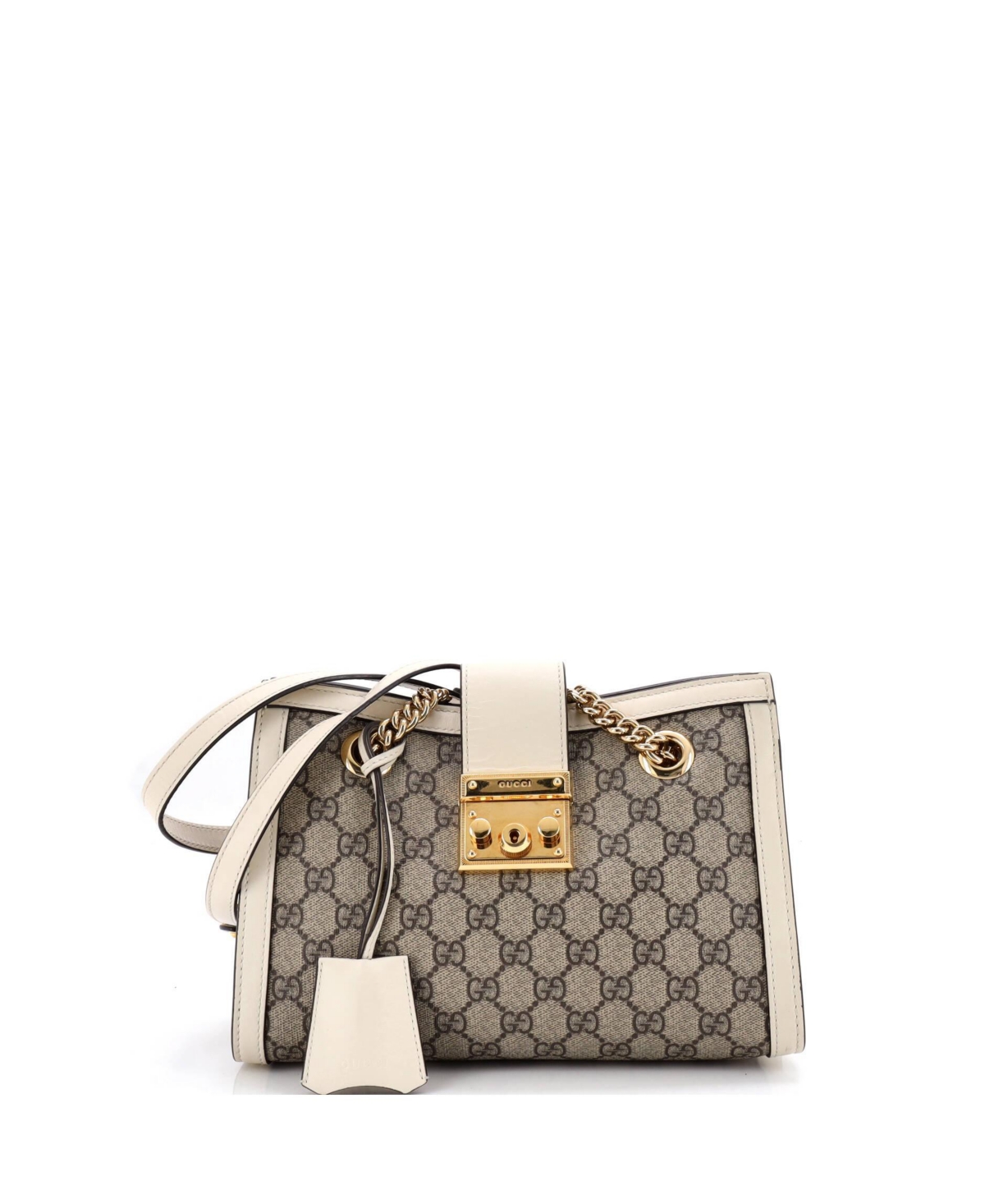 Pre-Owned Gucci Padlock Gg Coated Canvas Chain Tote