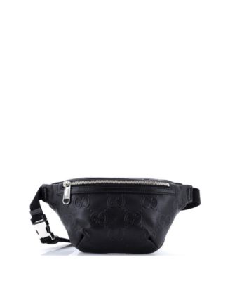 Small GG Embossed Perforated Leather Adjustable Belt Bag