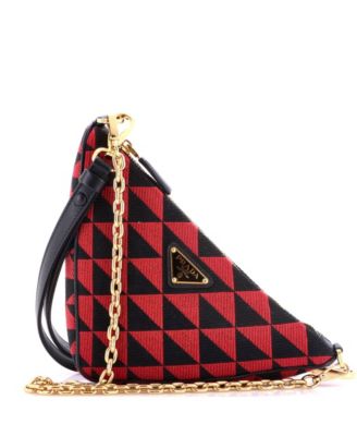 Mini Symbole Triangle Bag Leather and Jacquard