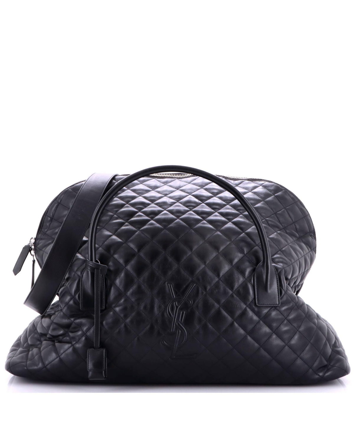 Pre-Owned Saint Laurent Es Giant Travel Bag Quilted Leather - Black
