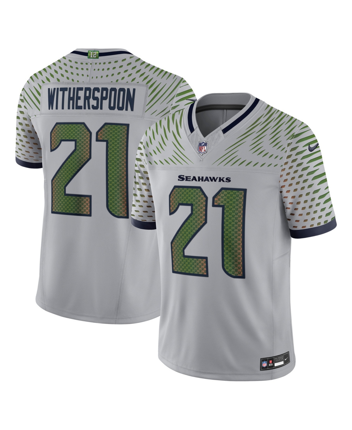 Men's Nike Devon Witherspoon Gray Seattle Seahawks Rivalries Collection Stitched Limited Jersey