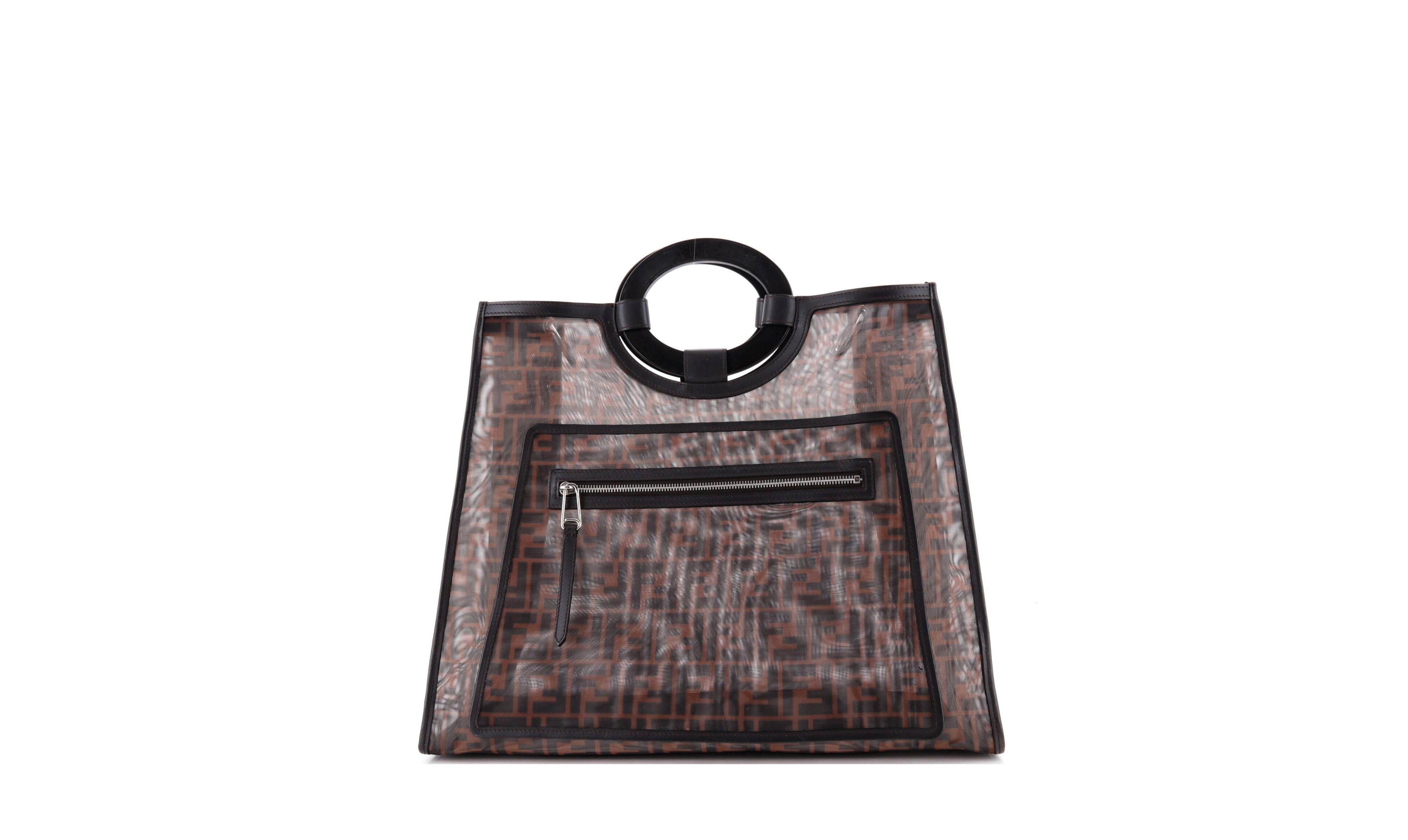 Pre-Owned Fendi Large Runaway Shopper Tote Zucca Mesh