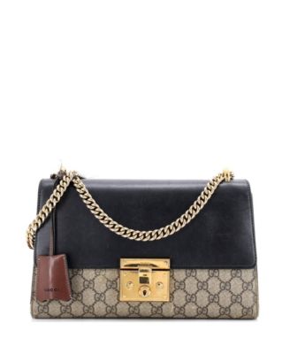 Medium Padlock Shoulder Bag GG Coated Canvas and Leather