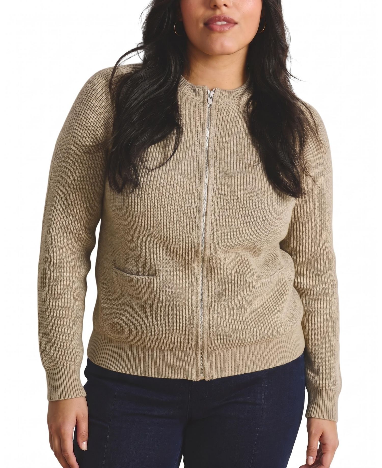Plus Size Better Than Wool Zip Cardigan