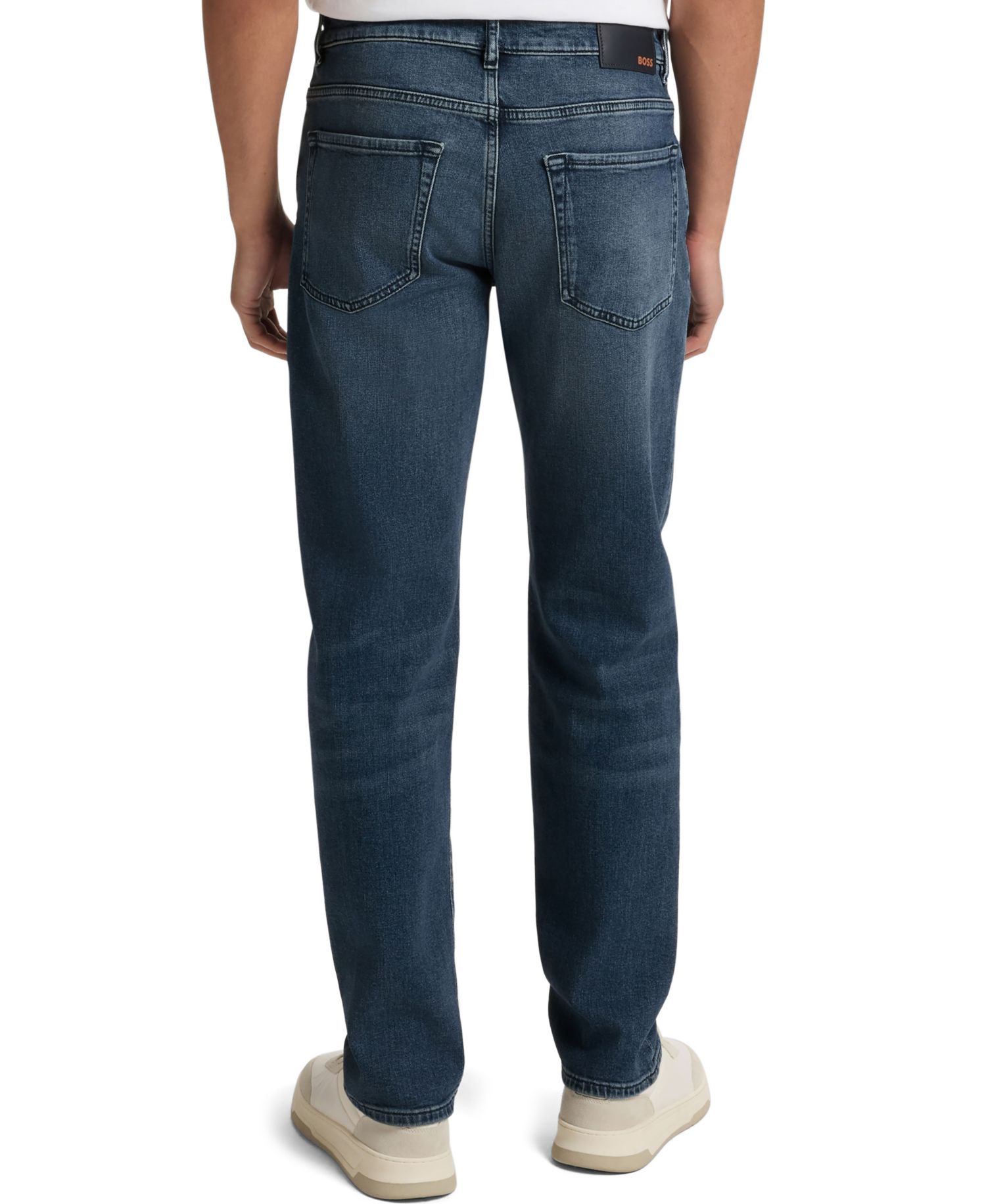 Men's Mid-Blue Comfort-Stretch Regular-Fit Jeans