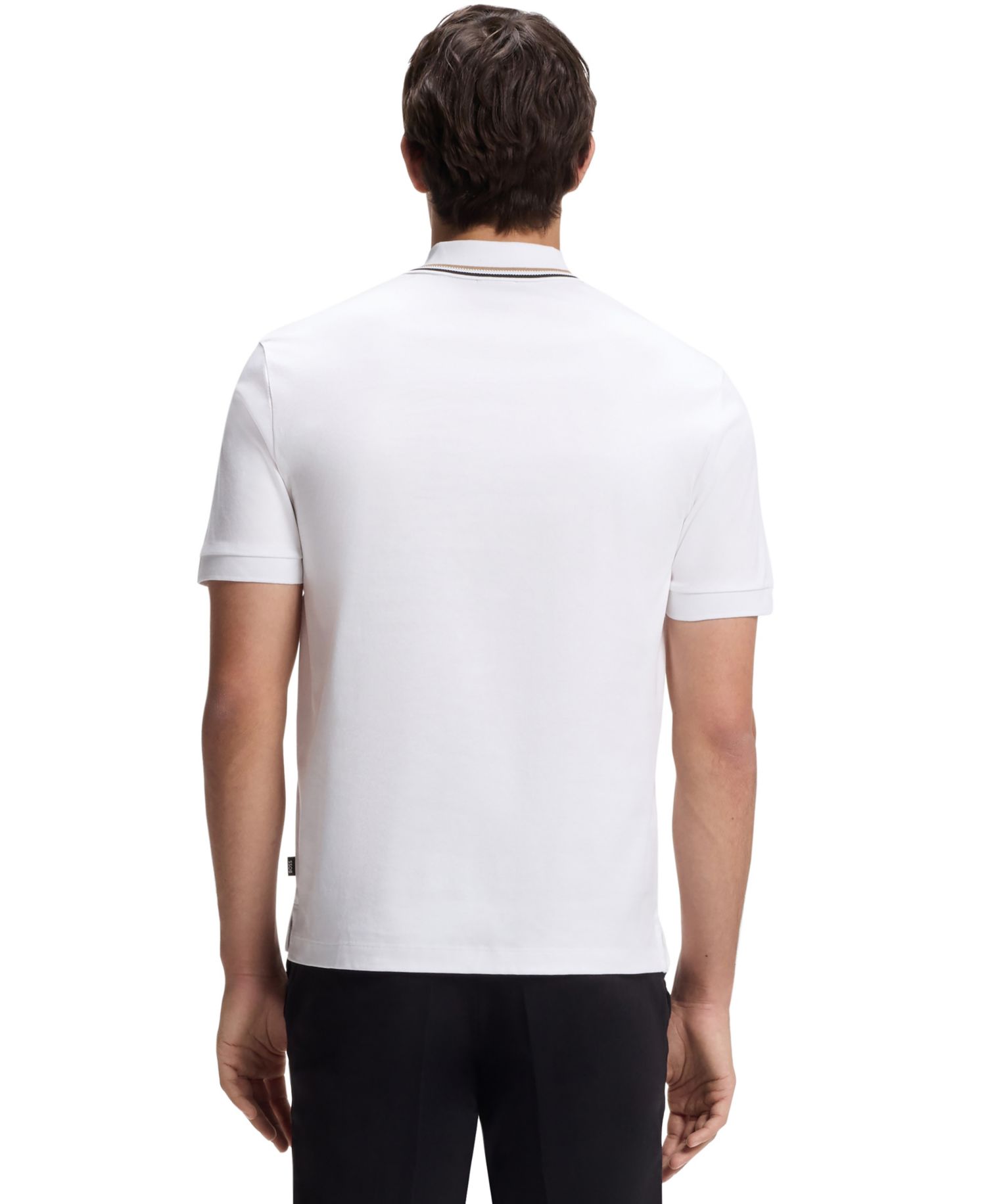 Men's Cotton Slim-Fit Striped Collar Polo Shirt