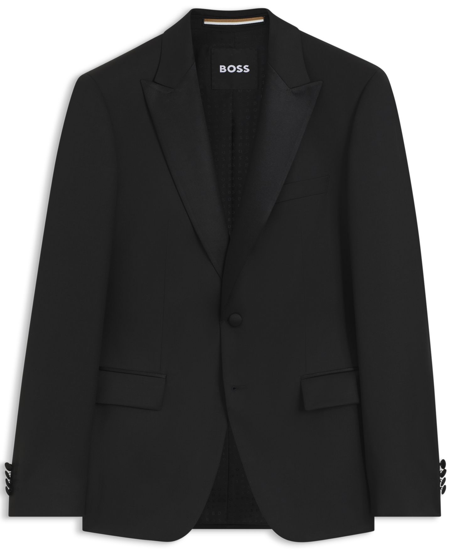 Мужской пиджак Hugo Boss Slim-Fit Tuxedo Suit, цвет: Чёрный — фото 2
