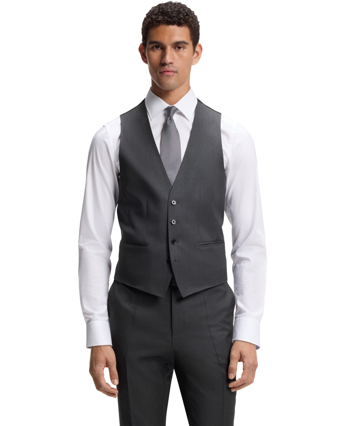 Boss by Hugo Men's Virgin-Wool Serge Slim-Fit Vests