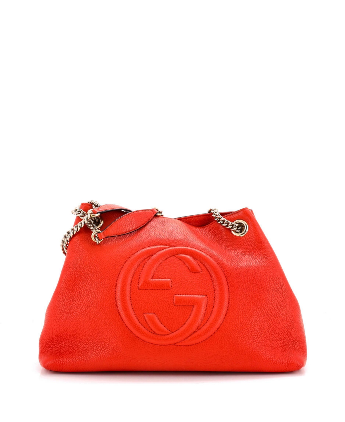 Pre-Owned Gucci Medium Soho Chain Strap Shoulder Bag Leather - Orange
