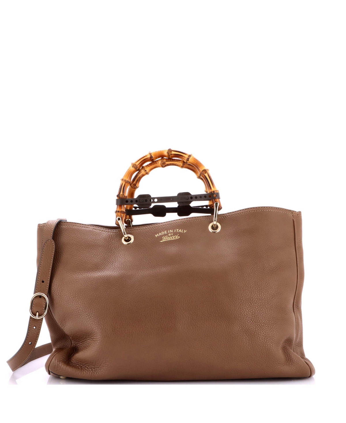 Pre-Owned Gucci Large Bamboo Shopper Tote Leather - Brown