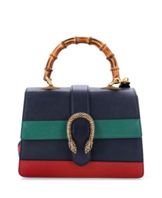Medium Dionysus Bamboo Top Handle Bag Colorblock Leather
