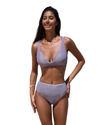 Women's Panel Spliced High Waist Bikini Set