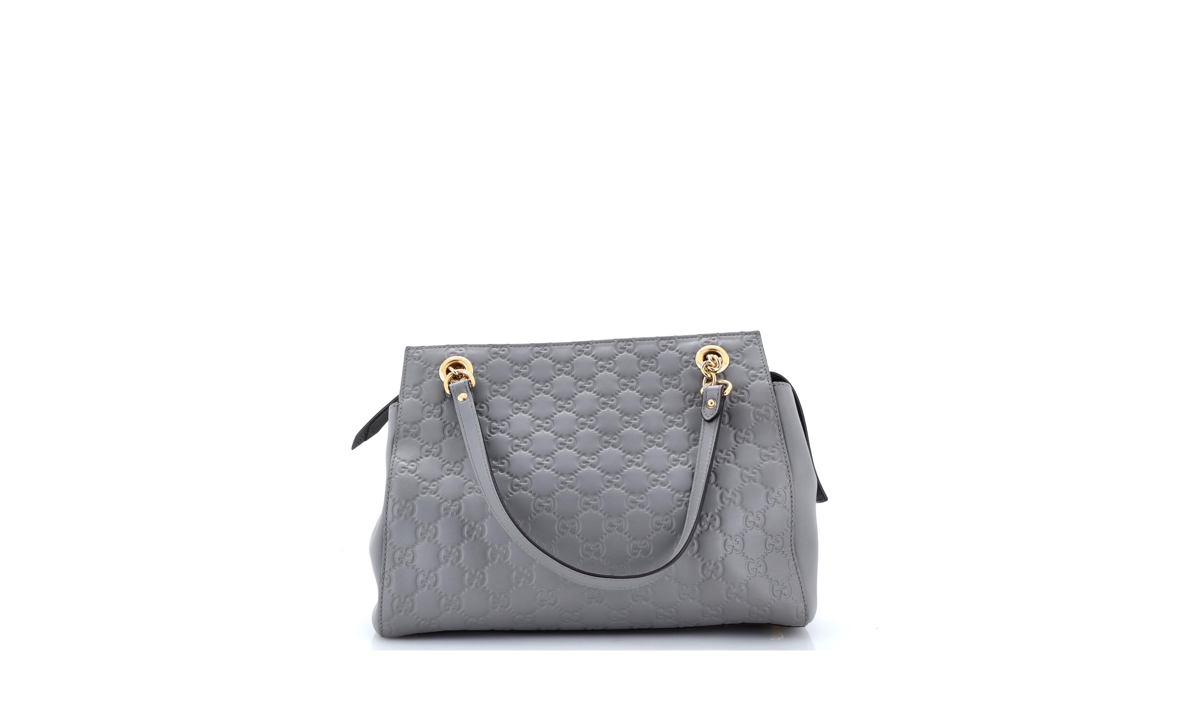 Pre-Owned Gucci Medium Soft Signature Shoulder Bag Guccissima Leather