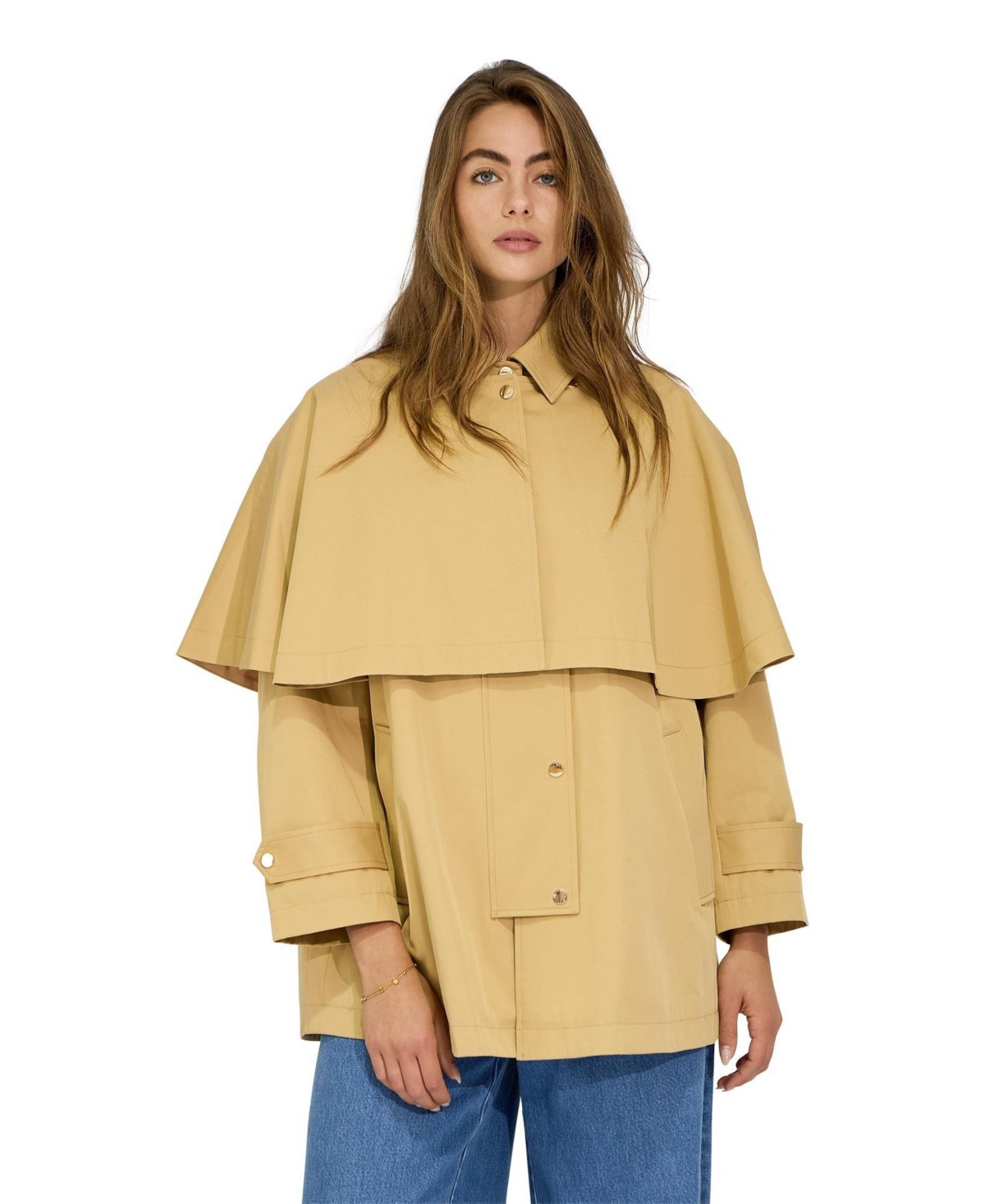 Belle & Bloom Women's Windsor Trench Cape - Honey