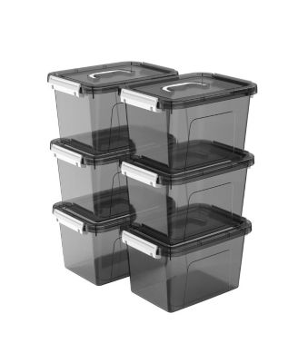 6 Quart Stackable Plastic Storage Boxes with Lids 6 Pack