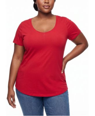Plus Size Girlfriend Signature Jersey V-Neck Tee