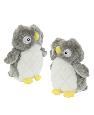 Jr Nature Screech Owl 2 Pack, Durable Plush Squeaky Dog Toy