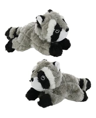 Jr Nature Raccoon 2 Pack, Durable Plush Squeaky Dog Toy