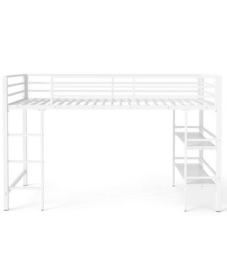 Space-Saving Metal Kids Loft Bed and Storage Shelves