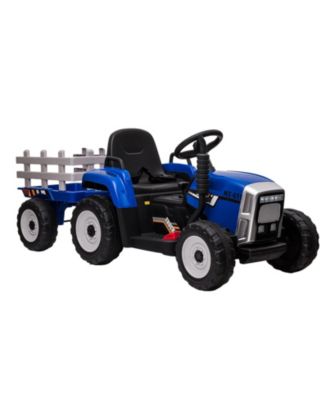 54" L x 20" W x 21" H Battery-Powered Remote Control Detachable Trailer Ride-On Tractor, Ages 3+