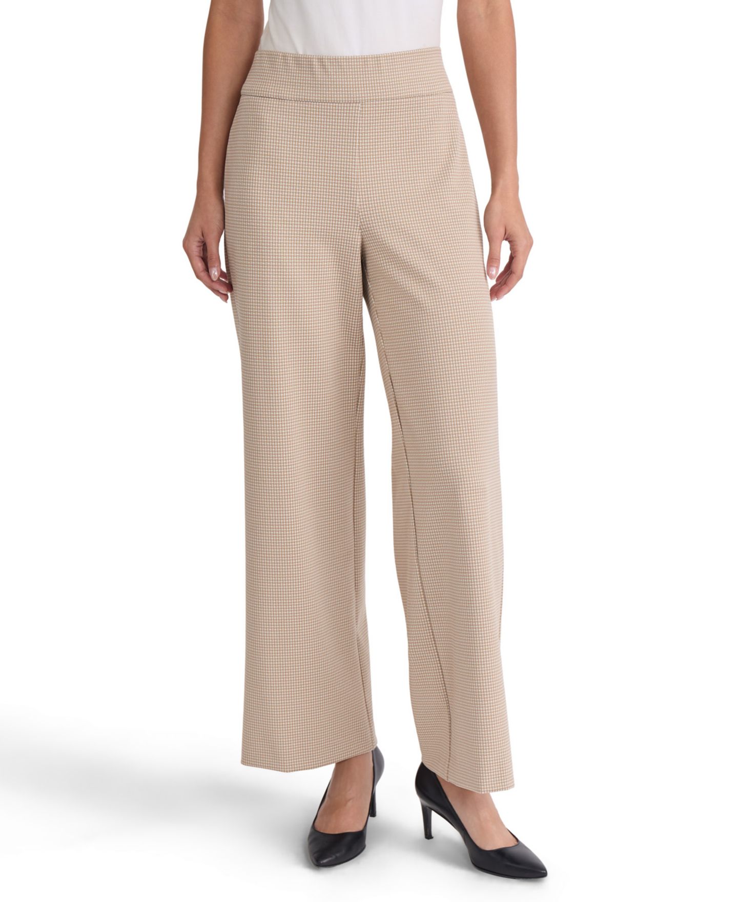 Женские брюки Jones New York High-Rise Wide-Leg Pull-On, цвет: Белый — фото 1
