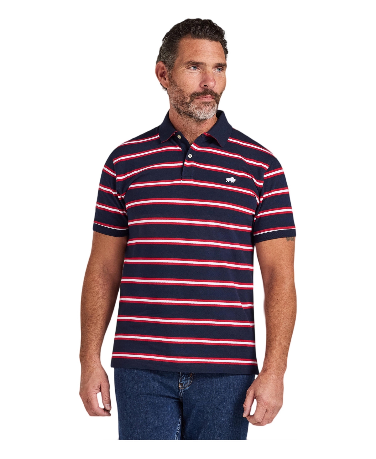 Raging Bull Men's Triple Stripe Pique Polo Shirt