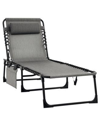 Outdoor Chair, Folding Design, Adjustable Backrest, Storage Pockets for Camping, Travel and Outdoor Activities