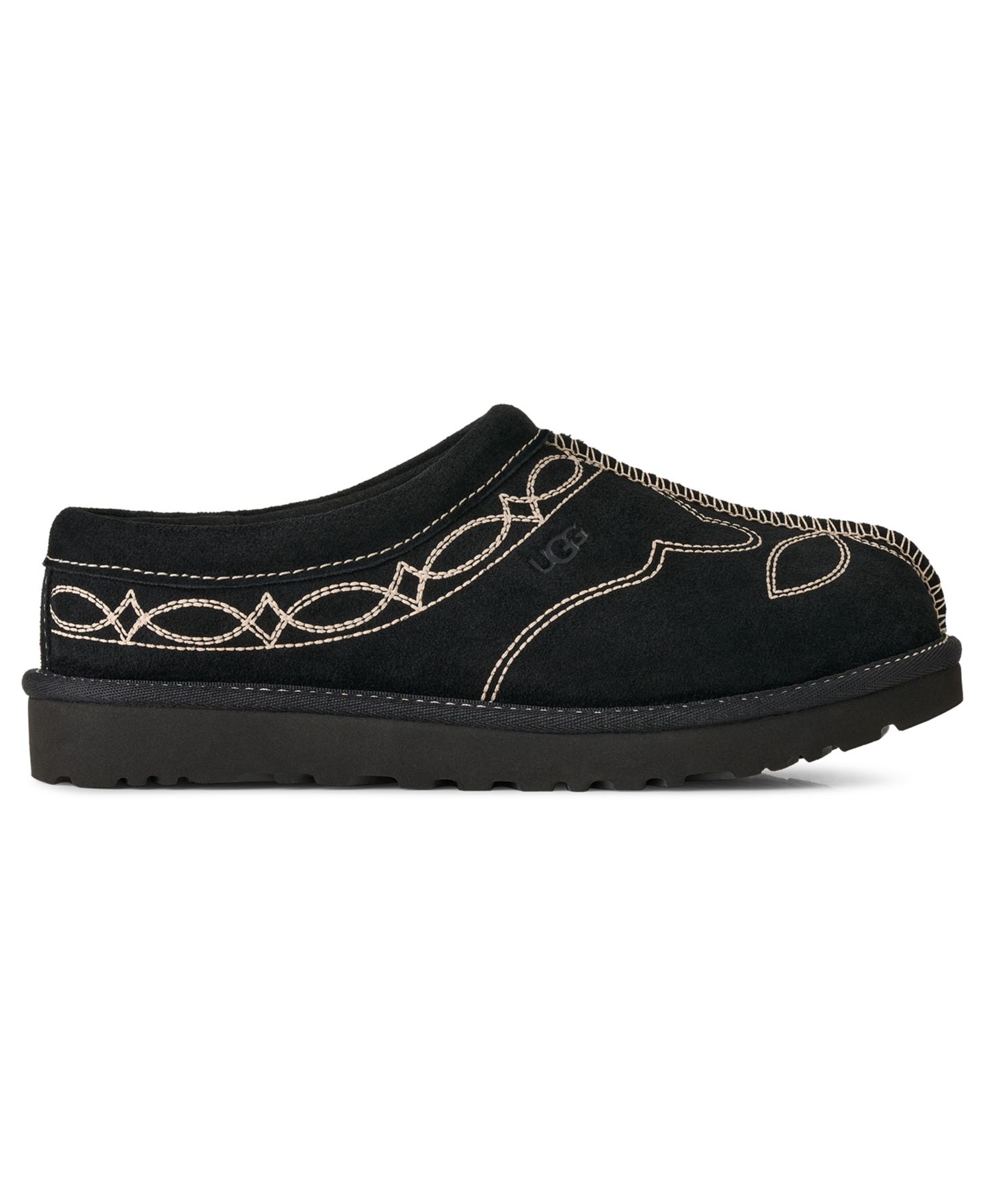 Женские тапочки UGG® Tasman Western Slip-On Slippers, цвет: Чёрный — фото 2