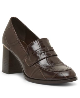 Women's Geanna Block Heel Almond Toe loafer Pumps
