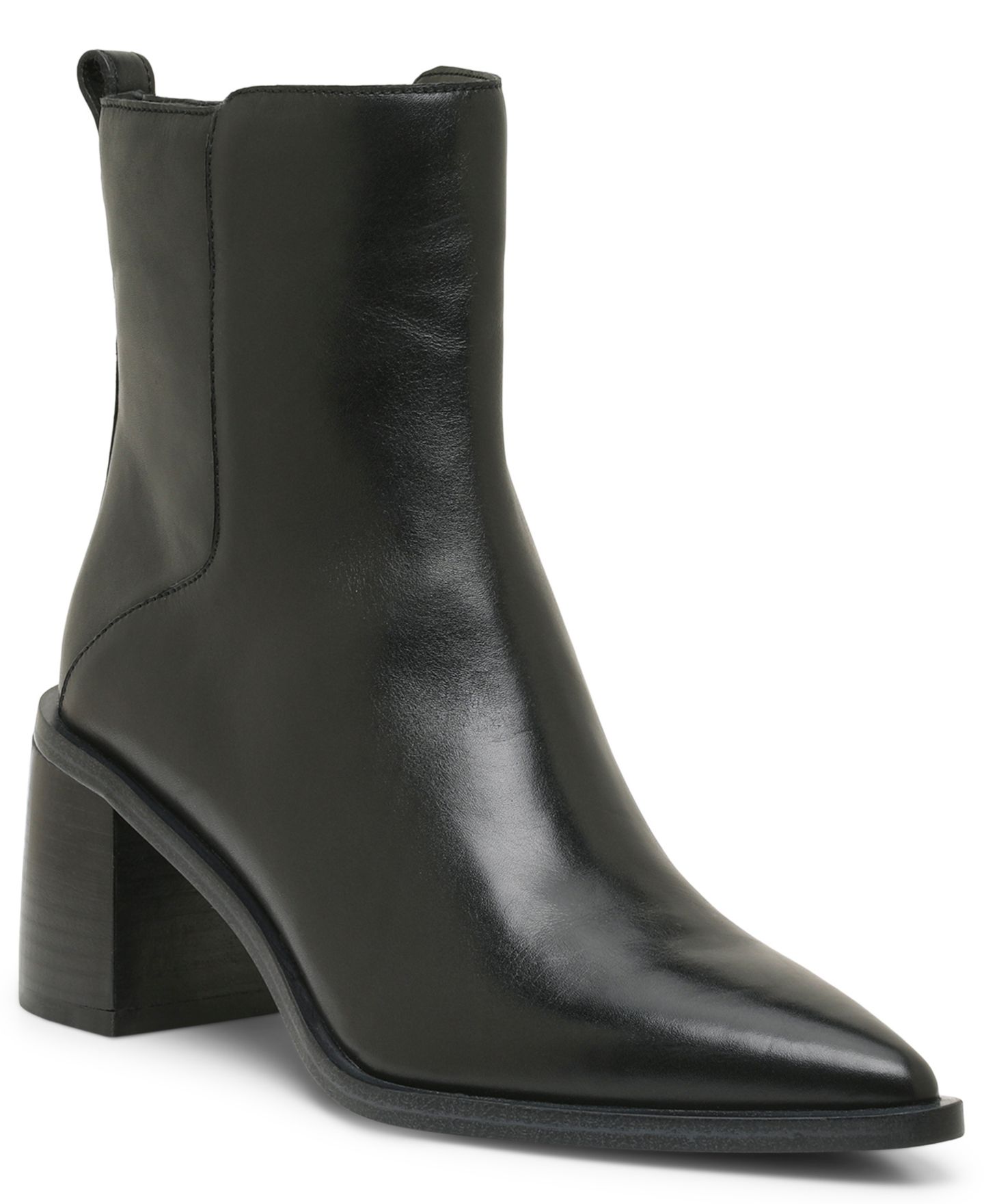Женские ботильоны Vince Camuto Lorelai с острым носом на блочном каблуке, цвет: Чёрный — фото 1