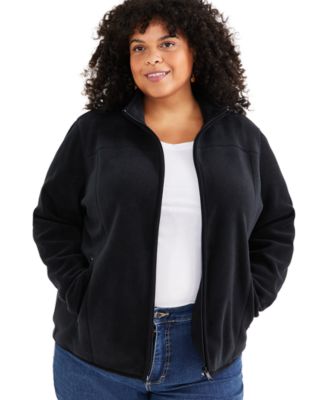 Plus Size Polar Fleece Zip-Front Jacket