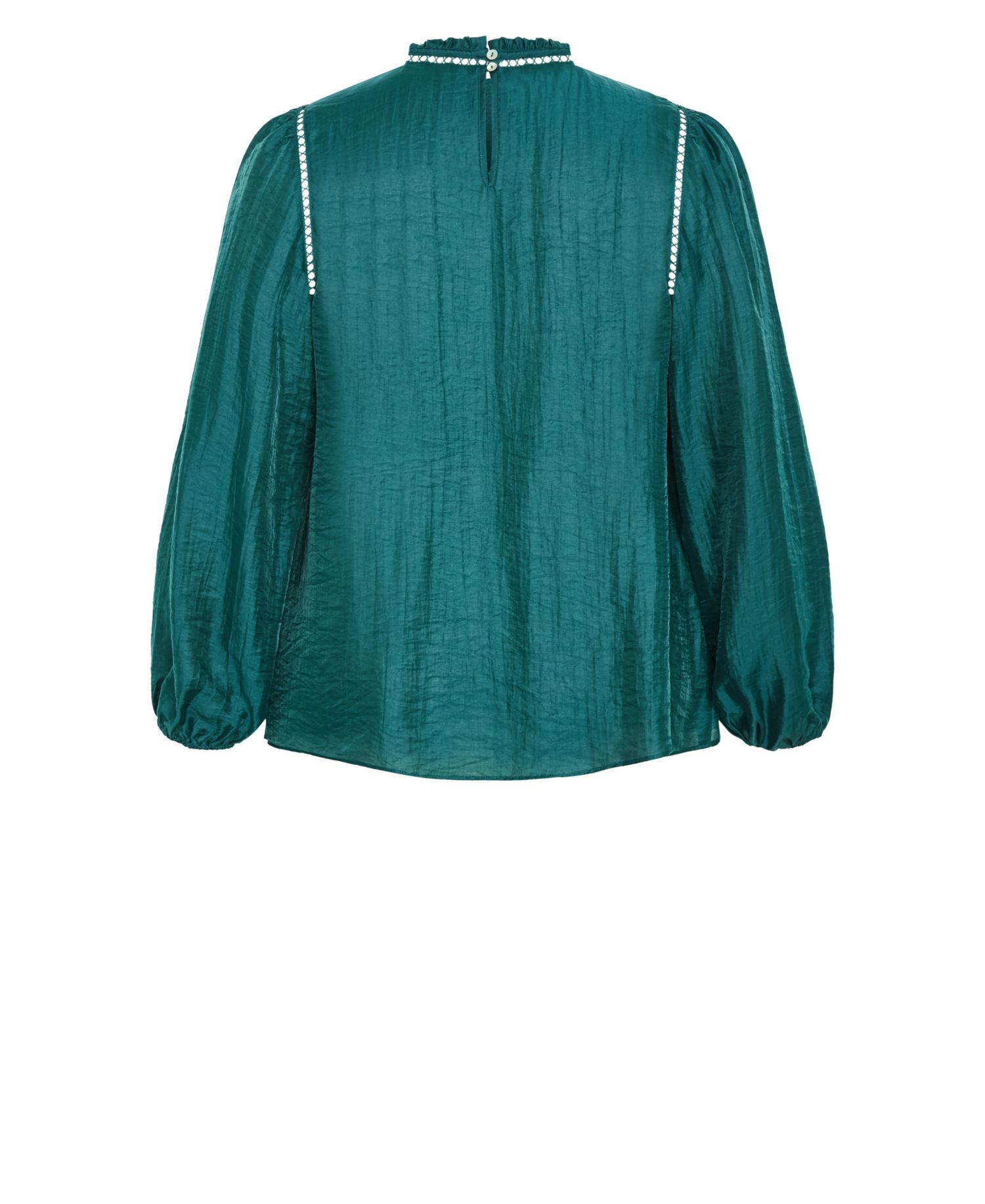Plus Size Lorelai Crochet-Trim Long-Sleeve Blouse