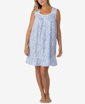 Eileen West Plus Size Lace-Trimmed Printed Nightgown - Lingerie ...