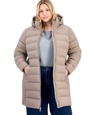Michael Kors Plus Size Hooded Packable Puffer Coat