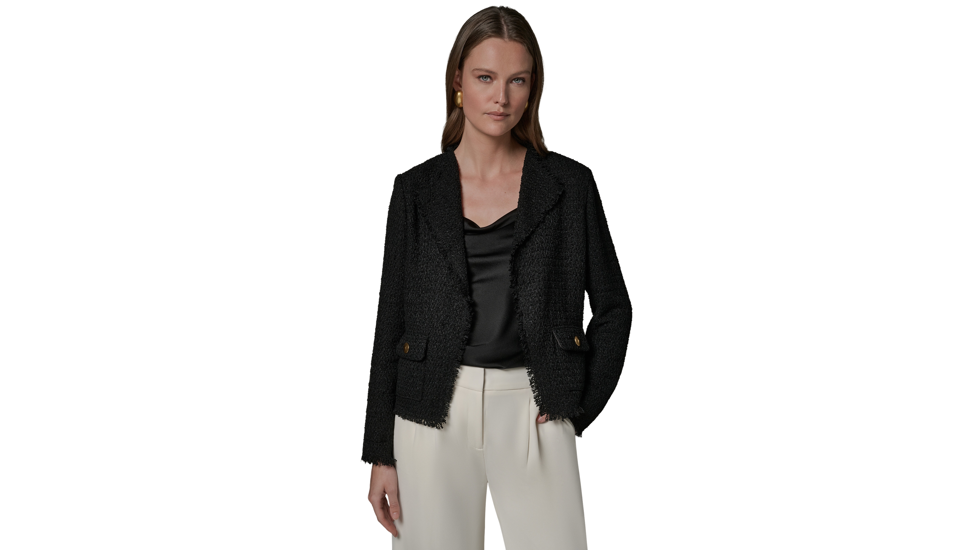 Donna Karan New York Women's Open Front Long-Sleeve Jacket