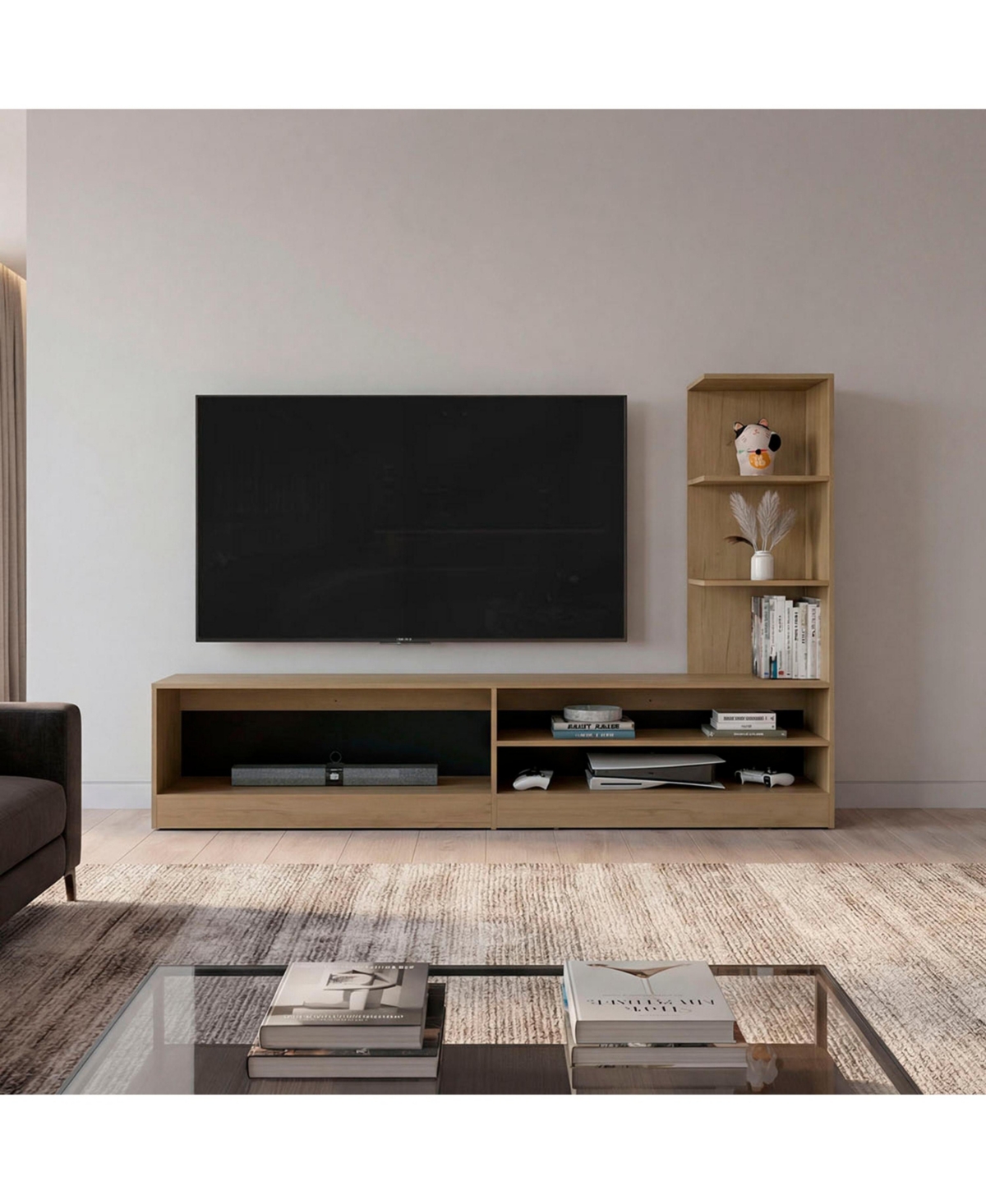 Flynama 65" Tv Entertainment Center Modern Media Console with Storage - Multi