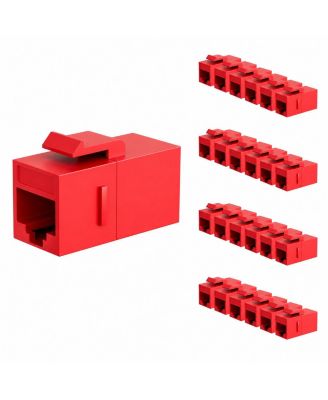 RJ45 10-Gigabit Ethernet Female-to-Female Keystone Coupler Jack, Compatible with Cat5e and Cat6 Ethernet Cables, 25-Pack