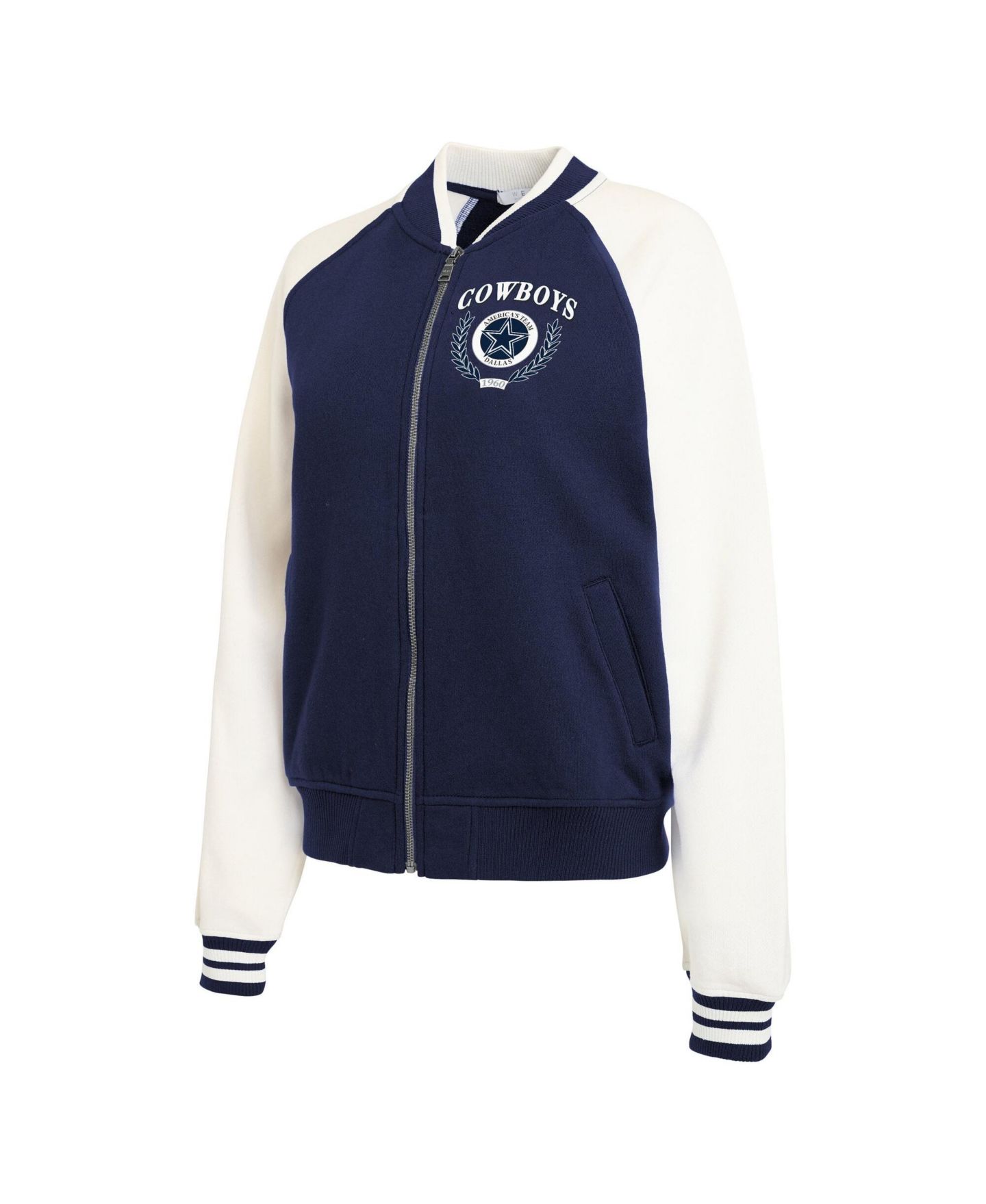 Женская куртка WEAR by Erin Andrews Navy Dallas Cowboys Fleece Varsity Full-Zip — фото 3