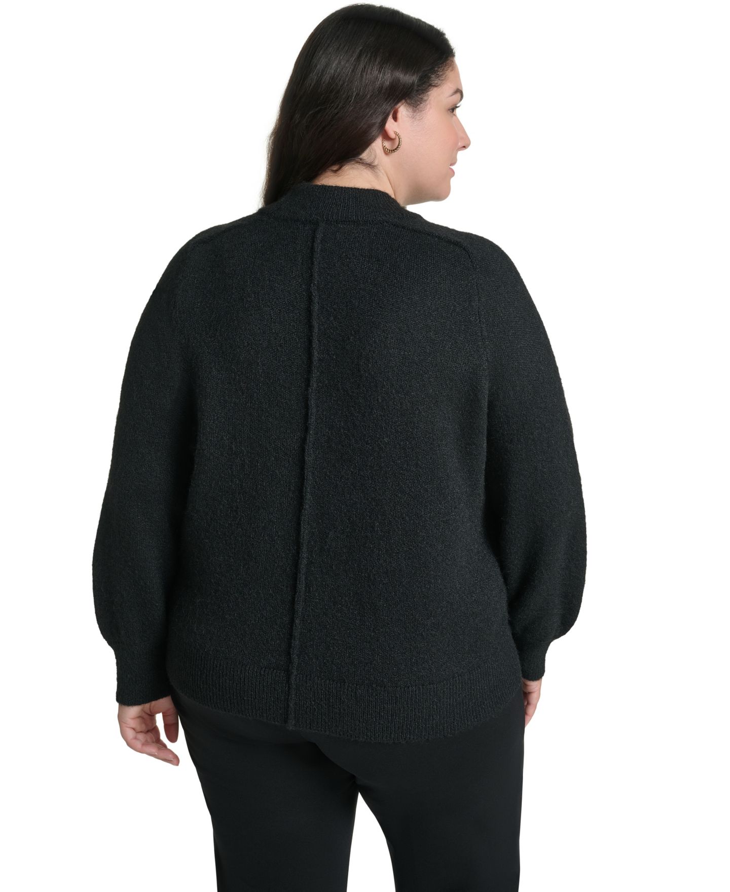 Женский свитер KARL LAGERFELD PARIS Plus Size Mock Neck Rhinestone Pullover, цвет: Красный — фото 12