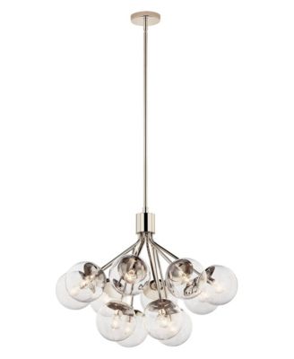 Silvarious 30"W Polished Nickel 12-Light Chandelier