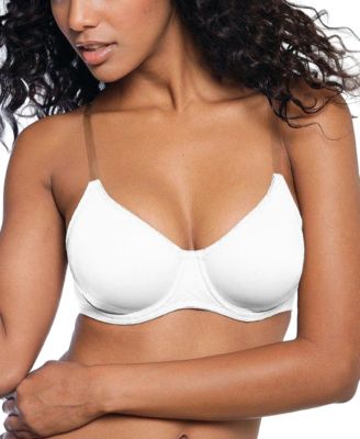 Women's Clear Strap Underwire Non-Padded T-Shirt Bra