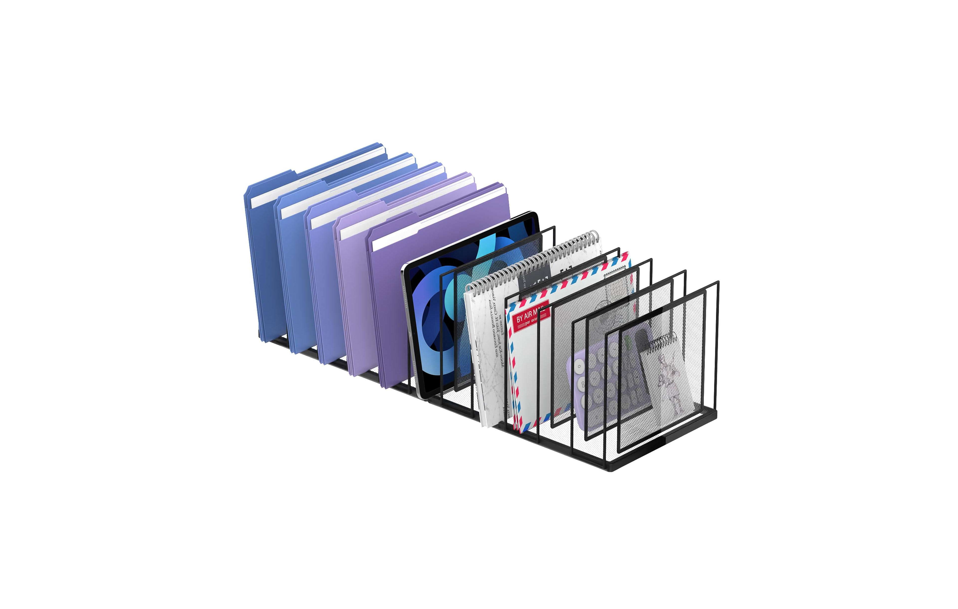 Danrong Vertical 5 Section Metal Desk File Organizer For Office Home Classroom