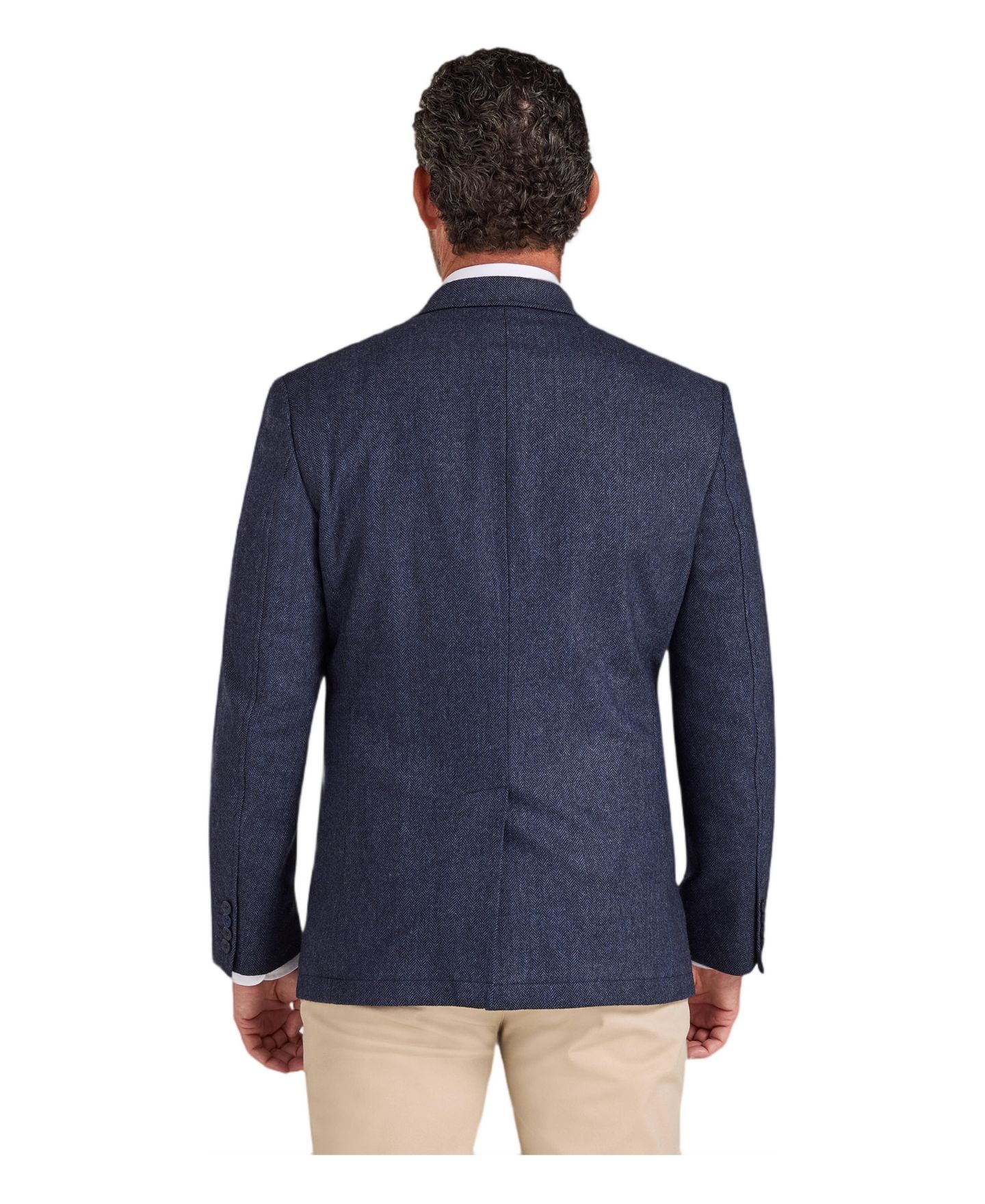 Мужской пиджак Raging Bull Herringbone Classic-Fit Wool-Blend Blazer, цвет: Тёмно-синий — фото 3