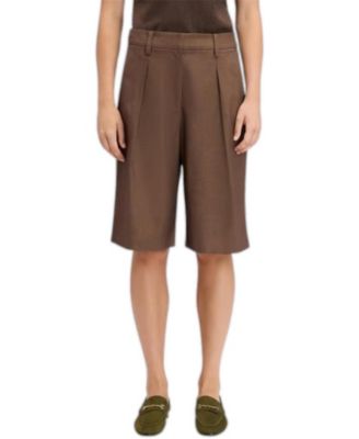 Women's Tailored Pleated Bermuda Shorts, 12" Inseam