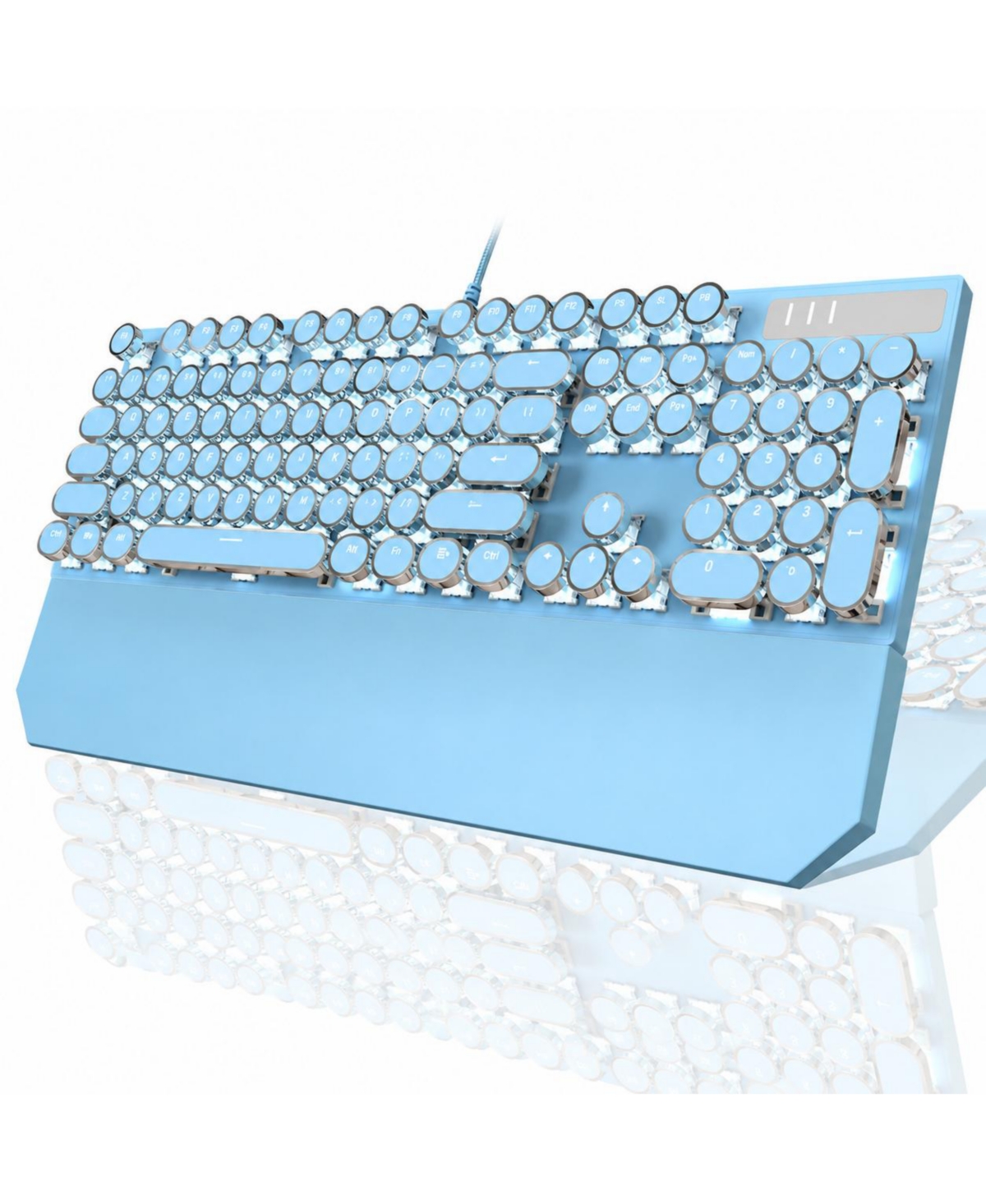 Lofree Typewriter Style Mechanical Gaming Keyboard Rgb Backlit 104 Keys Blue Wired Round Keycaps