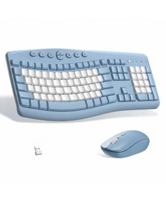 Wireless Keyboard Mouse Combo Silent Ergonomic Design for Office and Home