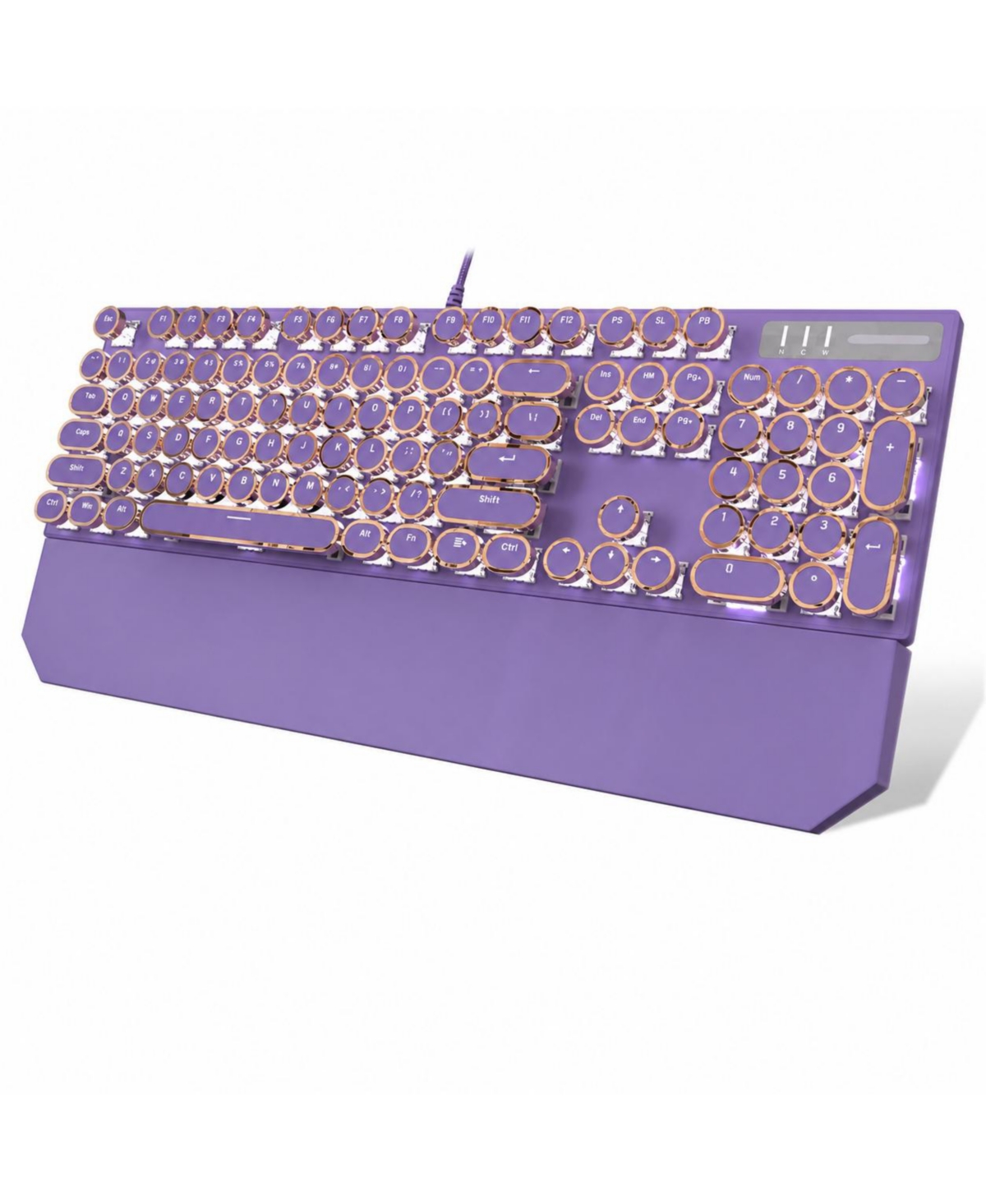 Lofree Typewriter Style Mechanical Gaming Keyboard Rgb Backlit 104 Keys Wired Round Keycaps - Purple(round keycaps)